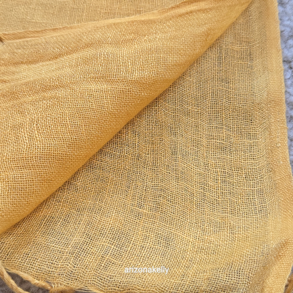 Linen Scarf Marigold Yellow Orange - Picture 3 of 7